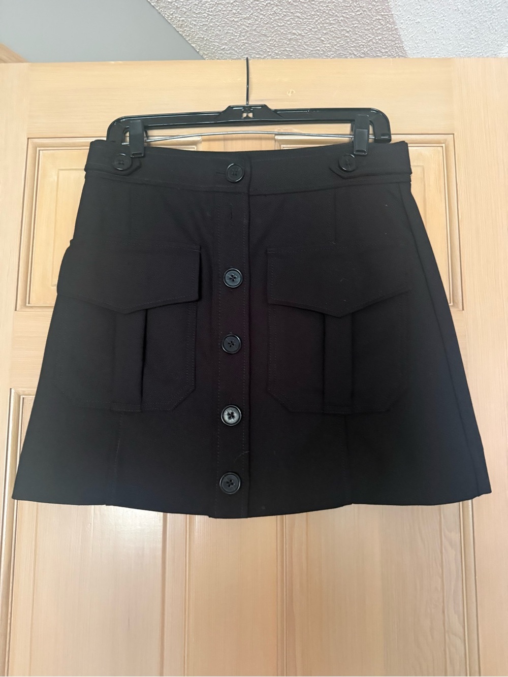 Banana Republic Black Button-Front Mini Skirt
